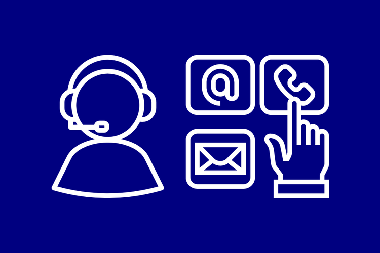 picture showing telephone and email icons